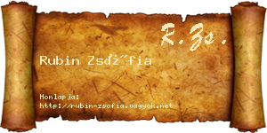 Rubin Zsófia névjegykártya